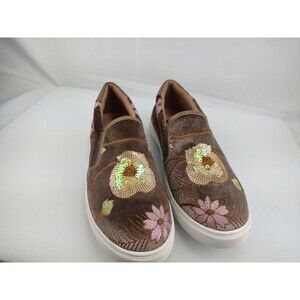 STEVEN BY STEVE MADDEN TATUM EMBROIDERED VELVET Women's SNEAKERS 6 M